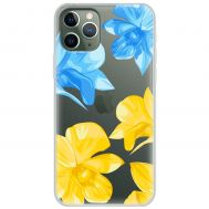 Чохол для iPhone 11 Pro Max MixCase патріотичні синьо-жовті квіти