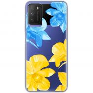 Чохол для Xiaomi Poco M3 MixCase патріотичні синьо-жовті квіти