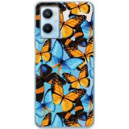 Чохол для Oppo A76 / A96 MixCase Синьо-жовтогарячі метелики