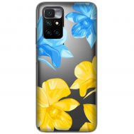 Чохол для Xiaomi Redmi 10 MixCase патріотичні синьо-жовті квіти
