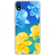 Чохол для Xiaomi Redmi 7A MixCase патріотичні синьо-жовті квіти