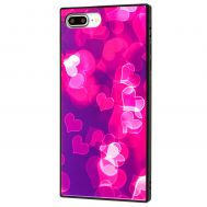 Чохол для iPhone 7 Plus / 8 Plus YCT прямокутний рожевий серця