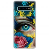 Чохол для Samsung Galaxy S10 (G973) MixCase патріотичні Синє жіноче око