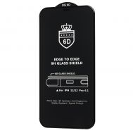 Захисне скло 6D для iPhone 12/12 Pro OG Crown (сітка) чорне (OEM)