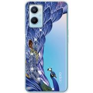 Чохол для Oppo A76 / A96 MixCase Павич зі стразами на прозорому