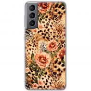 Чохол для Samsung Galaxy S21 FE (G990) MixCase Леопард троянди