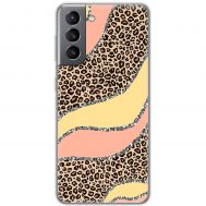 Чохол для Samsung Galaxy S21 FE (G990) MixCase Леопард жовто-рожевий