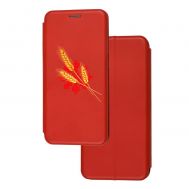 Чохол-книжка Samsung Galaxy A02S (A025) з малюнком червона колоски пшениці візерунок