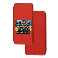 Чохол-книжка Samsung Galaxy A02S (A025) з малюнком червона військові котики