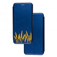 Чохол-книжка Samsung Galaxy A02S (A025) з малюнком синій колоски пшениці