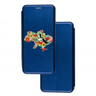 Чохол-книжка Samsung Galaxy A02S (A025) з малюнком синій квітуча Україна