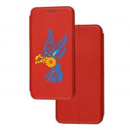 Чохол-книжка Samsung Galaxy A03s (A037) з малюнком червона жовто-блакитна пташка