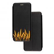 Чохол-книжка Samsung Galaxy A02 (A022) з малюнком чорний колоски пшениці