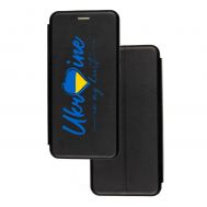 Чохол-книжка Samsung Galaxy A10 (A105) з малюнком чорний з Україною в серці