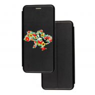Чохол-книжка Samsung Galaxy A10 (A105) з малюнком чорний квітуча Україна