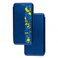 Чохол-книжка Samsung Galaxy A02S (A025) з малюнком синій жовто-блакитний візерунок