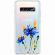 Чохол для Samsung Galaxy S10+ (G975) Mixcase квіти волошки в колосках