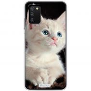 Чохол для Samsung Galaxy A03s (A037) MixCase тварини біле кошеня
