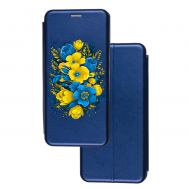 Чохол-книжка Samsung Galaxy A03s (A037) з малюнком жовто-сині квіти