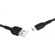 Кабель USB Hoco X13 Easy Charging microUSB 2.4A 1m чорний