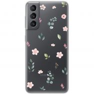 Чохол для Samsung Galaxy S21 FE (G990) Mixcase квіти патерн квіти гілки евкаліпт