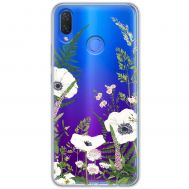 Чохол для Huawei P Smart Plus Mixcase квіти білі квіти лісові трави