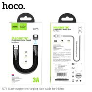 Кабель USB Hoco U75 Blaze magnetic microUSB 3A 1.2m чорний