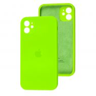 Чохол для iPhone 11 Square Full camera салатовий / neon green
