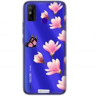 Чохол для Tecno Spark 6 Go Mixcase метелики квіти