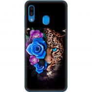 Чохол для Samsung Galaxy A20/30 MixCase Леопард у квітах
