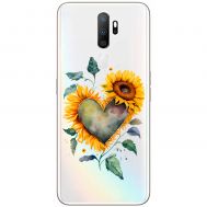 Чохол для Oppo A5 / A9 (2020) MixCase осінь соняшник з серцем