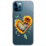 Чохол для iPhone 12 Pro MixCase осінь соняшник з серцем