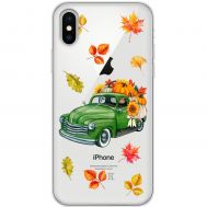 Чохол для iPhone X / Xs MixCase осінь авто з гарбузами