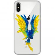 Чохол для iPhone X / Xs MixCase патріотичні жовто-синій птах