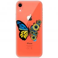 Чохол для iPhone Xr MixCase патріотичні жовто-синій метелик