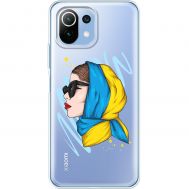 Чохол для Xiaomi Mi 11 Lite MixCase патріотичні дівчина в жовто-синій