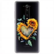 Чохол для Xiaomi Mi 9T MixCase осінь соняшник з серцем