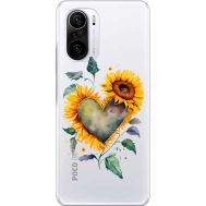 Чохол для Xiaomi Poco F3 MixCase осінь соняшник з серцем