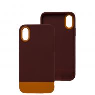 Чохол для iPhone X / Xs Bichromatic brown burgundy / orange