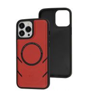 Чохол для iPhone 13 Pro Max MagSafe eco-leather + MagSafe popSocket red