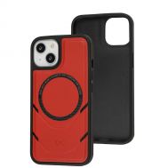 Чохол для iPhone 14 MagSafe eco-leather + MagSafe popSocket red
