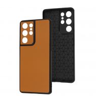 Чохол для Samsung Galaxy S21 Ultra (G998) Classic leather case orange