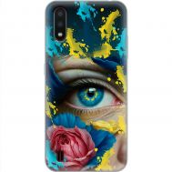 Чохол для Samsung Galaxy A01 (A015) MixCase патріотичні Синє жіноче око