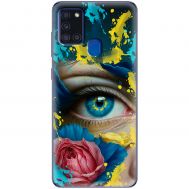 Чохол для Samsung Galaxy A21s (A217) MixCase патріотичні Синє жіноче око