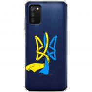 Чохол для Samsung Galaxy A03s (A037) MixCase патріотичні синє-жовтий Тризуб