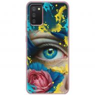 Чохол для Samsung Galaxy A02s (A025) MixCase патріотичні Синє жіноче око