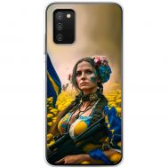 Чохол для Samsung Galaxy A03s (A037) MixCase патріотичні ніжна Українка