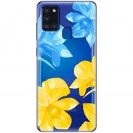 Чохол для Samsung Galaxy A21s (A217) MixCase патріотичні синьо-жовті квіти