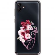 Чохол для Samsung Galaxy A04e (A042) Mixcase квіти серце поросло квітами