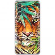 Чохол для Samsung Galaxy A52 MixCase звірі тигр у листі